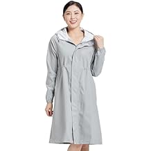 Portable Rain Ponchos ,Rain Ponchos for Adults Reusable - Rain Suit Jacket with Hood and Drawstring - Raincoat for Men & Women Outdoor All-Sport Waterproof Breathable Anti-Storm,Grey-M