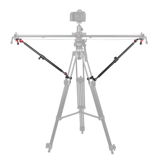 GVM Camera Slider Support Arm,Stabilizer Adjustable Tripod Stability Arm for Increasing Stability in Aluminum Alloy, Extendable Poles for Camera Slider Rail Track 2 Pack with C Clamps
