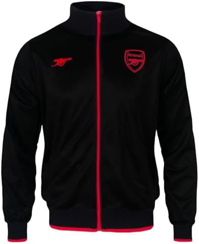 Arsenal FC Official Soccer Gift Mens Retro Track Top Jacket Black 3XL