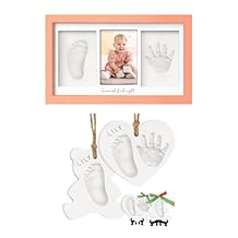KeaBabies Baby Hand and Footprint Kit and Baby Hand and Footprint Ornament Kit - Duo Photo Frame for Newborn, Nursery Room, Personalized Ornament Set for Kids