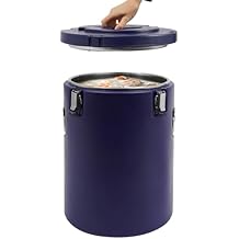 Insulated Beverage Dispenser, 10Gal Hot Cold Drink Insulated Bucket, Portable Large Insulation Barrel Soup Warmer for Restaurant Canteen Home Party Food Storage (Blue)