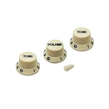 ROLIZO Strat Style Guitar Control knobs 1 Volume and 2 Tone Set for Fender ST Strat Style Guitar Aged White