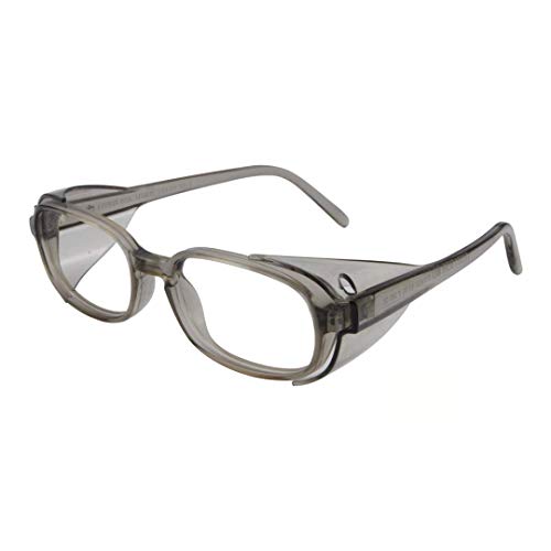 ProEyes 10, Safety Progressive Reading Glasses with Protective Side Shield, 0 Power on Top Lens Gray, 100 x