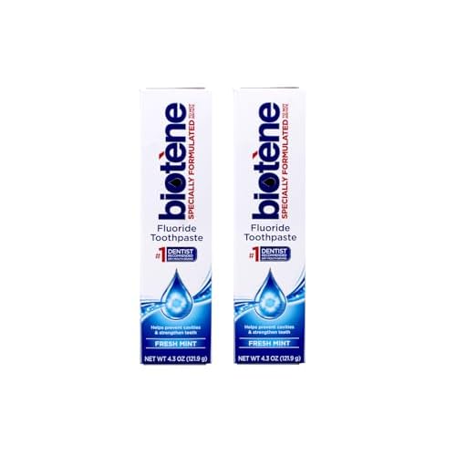 biotene Gentle Formula Fluoride Toothpaste, Fresh Mint 4.3 oz Pack of 2