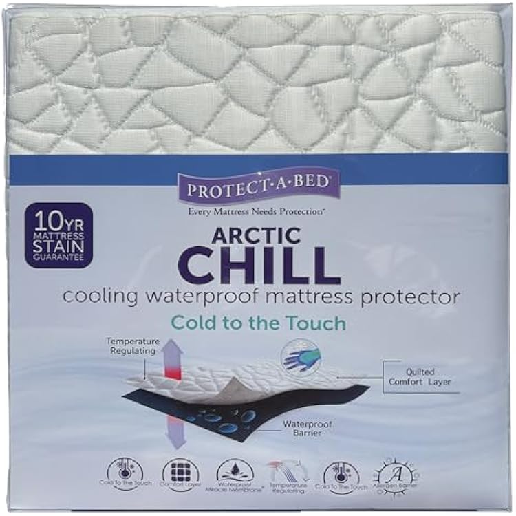 Arctic Chill Mattress Protector, Protect-A-Bed, Waterproof, 5-Sided, Queen