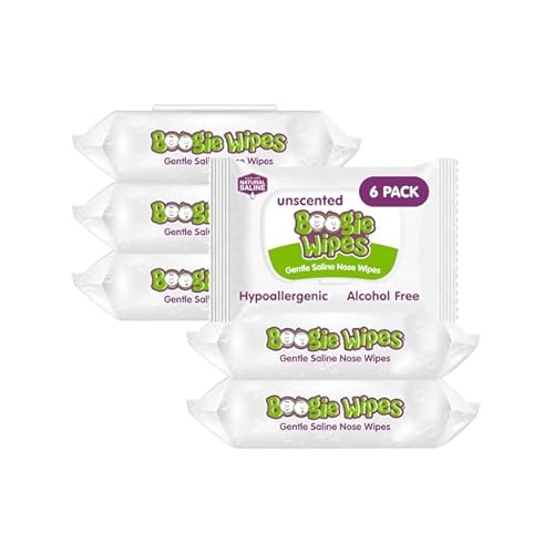 Baby Wipes Unscented by Boogie Wipes, Wet Wipes for Face, Hand, Body & Nose, Made with Vitamin E, Aloe, Chamomile and Natural Saline, 180 Count-30 Count Pack of 6