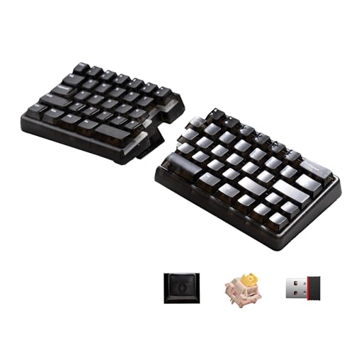 Lite Wireless Split Keyboard Mechanical - Silent Switches, RGB, Foam, Hot Swappable, Compact 60% Layout, PBT Keycaps Programmable for Mac & Windows Black