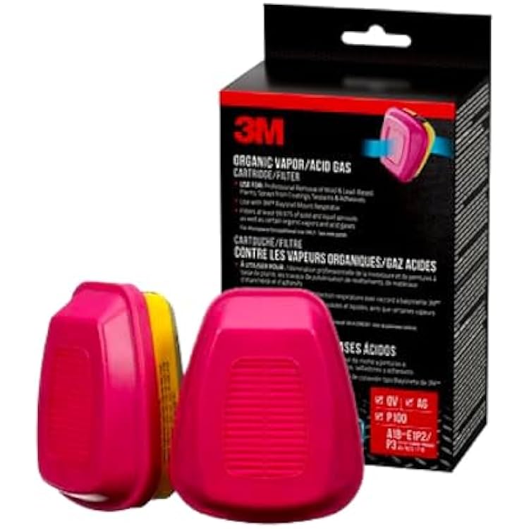 3M Replacement Cartridges for Multi-purpose Respirator, 60923H1-DC, 1-Pair