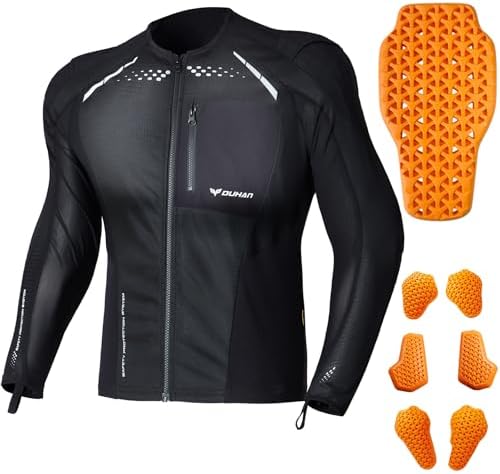 DUHAN Motorcycle Shirt Mesh Motorcycle Jacket Men with CE Level 2 Armor motorcycle protective gear for All Seasons