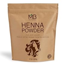 MB Herbals Henna Powder 2 LB | Two Pound Bulk Saver Pack | For Natural Hair Color | Triple Sifted | Raw | Non-Radiated | Henna From Rajasthan, India | Rajasthani Henna