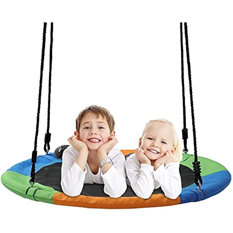 Tree Swings for Kids Outdoor, 40 Inch Diameter 600lb Weight & Adjustable Hanging Ropes Tree Swings, Great for Playground Swing, Backyard and Playroom3 Colors