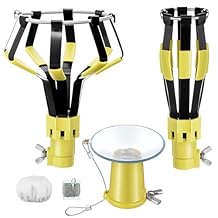 Dreyoo 3 Pieces Set Light Bulb Changer, Standard Incandescent, Floodlight and Suction Cup Light Bulb Changer Compatible with Standard Threaded Extension Pole, Pole Not Included (Yellow)