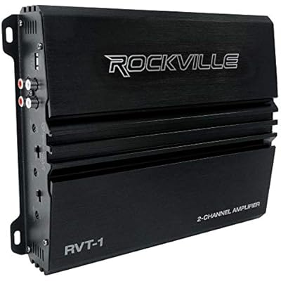 Rockville RVT-1 2-Channel Car Amplifier, 1000W Peak250W RMS, Class-AB, MOSFET Power Supply, Bass EQ, Crossover, Perfect for Subwoofers and Car Audio