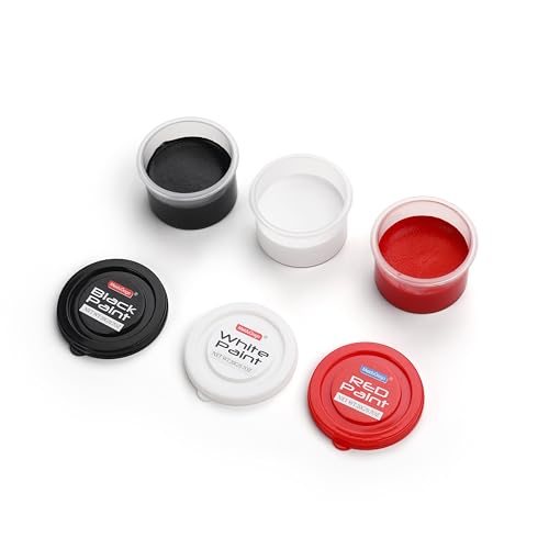 Black White Red Face Body Paint, Water Based Professional Body Paint Set, Non-Toxic Face Paint Makeup for Halloween Party Clown SFX Cosplay