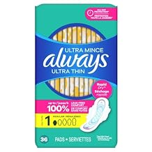 Always Pads Ultra Thin Size 1-36 Count Regular (6 Pack)