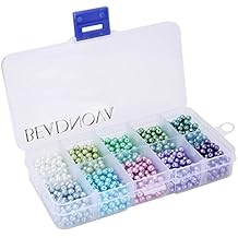 BEADNOVA Satin Pearls Beads for Crafts Tiny Loose Glass Imitation Pearls for Jewelry Making (4mm, 1000pcs, Multi Color)
