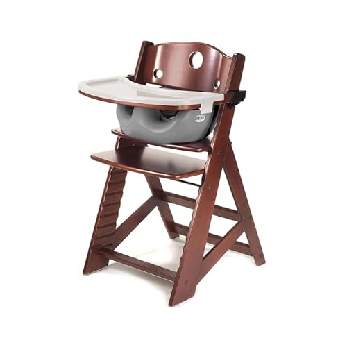 Height Right HIGH Chair Mahogany with Grey Infant Insert and Tray