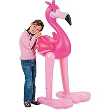 Fun Express Inflatable Pink Flamingo Pool Float - Giant 4 Feet Tall Blow Up Flamingo Toy for Pool Party Decorations | Summer Party Decor for Tropical Luau Theme | Inflatable Toys for Kids and Adults