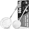 Walfos Spider Strainer, Set of 2-5.5 Inch Stainless Steel Fryer Scoop & 4 inch Fat Skimmer Spoon, Kitchen Spider Skimmer Strainer With Handle, For Cooking Deep Fryer, Pasta, Egg,Fat