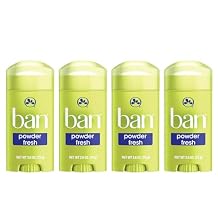Ban Invisible Solid Antiperspirant Deodorant for Women and Men, 24-Hour Underarm Odor & Sweat Protection, Unscented, 2.6 Oz, Pack of 4