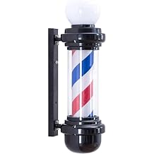 Barber Pole LED Light, Classic Style Hair Salon Barber Shop Open Sign, Rotating Red White Blue LED Strips, Rainproof Hairdressing Salon Wall Lamp, Save Energy,88 * 26cm/34.65 * 10.24in