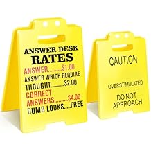 2Pcs Caution Overstimulated Desk Sign Funny Gag Gifts Humorous Desk Warning Sign Do Not Approach Signs Hilarious Mini Office Cubicle Accessories Team Gifts for Coworkers Teammates Employees Boss