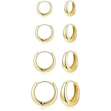 Gold Hoop Earrings Set for Women
