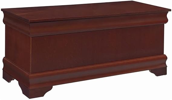 BOWERY HILL Traditional Wood Cedar Blanket Chest, Warm Brown Finish, 47" W x 17" D x 20" H, Cedar-Lined Interior, Solid Pattern, Versatile Storage for Hallway or Master Suite
