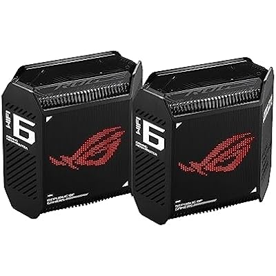 ASUS ROG Rapture GT6 2PK AX10000 Tri-Band WiFi 6 Gaming Mesh System, Covers up to 5,800 sq ft, 2.5 Gbps Port, Triple-Level Game Acceleration, UNII 4, Free Lifetime Internet Security, Black