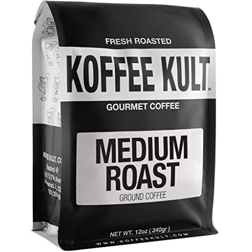 Koffee Kult Medium Roast Smooth and Flavorful Ground Coffee - Perfect for a Relaxing Cup Anytime Medium Roast, 12oz