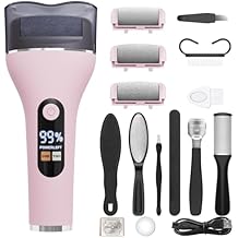 Electric Callus Remover for Feet Rechargeable Portable Electronic Foot File Pedicure Tools 16 in 1 Foot Callus Remover Kit Foot Scrubber to Remove Dead Skin (Pink)