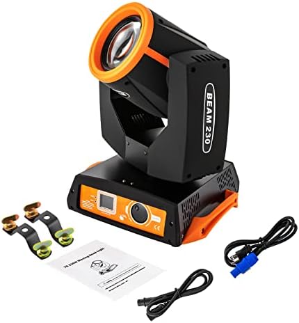 7R 230W Moving Head Light, 17 Gobos 14 Colors Beam Spotlights 816 Prism Sharpy Lights, 16CH DMX512 Sound Control for Wedding Disco Party Clubs Music Bar