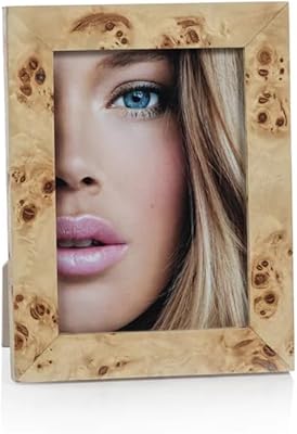 Zodax Deluxe Burl Wood Veneer Photo or Picture Frame 5x7