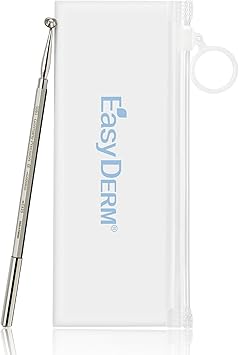 Easyderm 2-in-1 Dual-Tip Pimple Popper Tool Perfect Acne Care Companion with Easyderm Patches, Whitehead Blackhead Removal Tool Kit Travel Essentials, Clear Skin Season