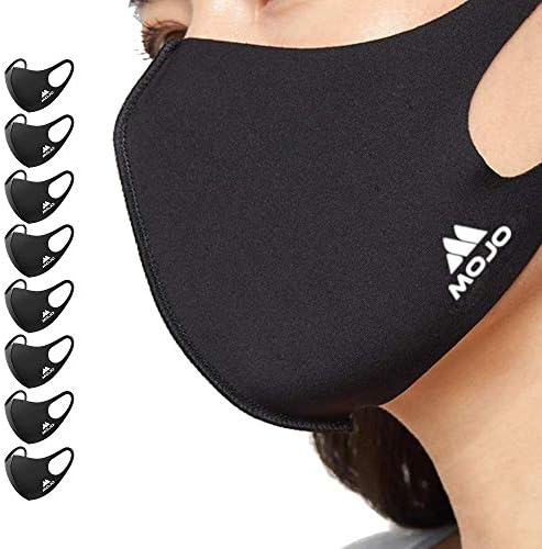 Mojo Resuable, Washable, Breathable Black Face Mask - Pack of 8