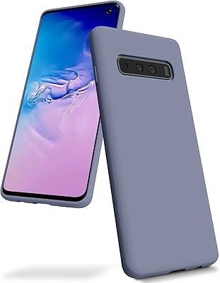 GOOSPERY Liquid Silicone Case for Samsung Galaxy S10 2019 6.1 inch Jelly Rubber Bumper Case with Soft Microfiber Lining - Lavender Grey