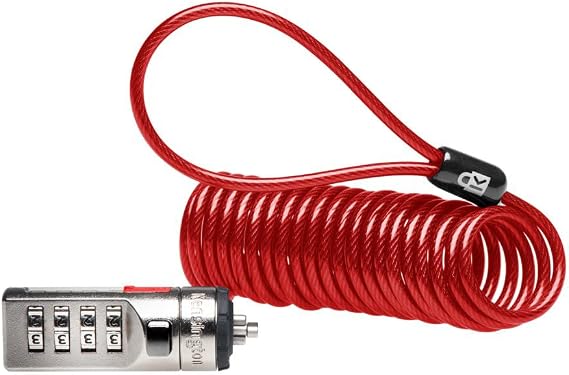Kensington Portable Combination Cable Lock for Laptops and Other Devices - Red K64671AM