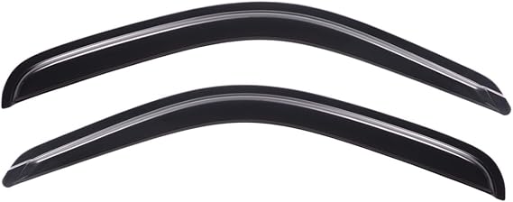 Lightronic Extra Durable Outside-Mount Auto Vent Window Visor, Fit 1995-2004 Toyota Tacoma Regular Cab/XtraCab, UV Protection Rain Guard, Original Wind Deflector, No-Drill Install, Dark Smoke, 2-Pcs