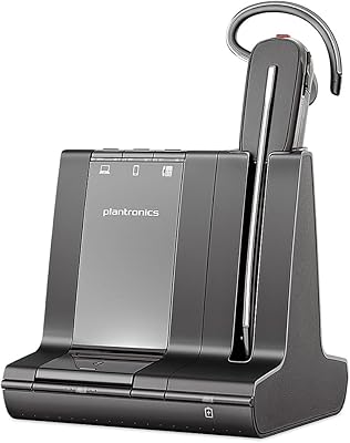 Plantronics - Savi 8240 Office-Wireless DECT Single In-EarMono Headset-Convertible 3 wearing styles-Noise Cancelling Mic-Connects to Deskphone PC Mac-Works with Teams Certified, Zoom & more