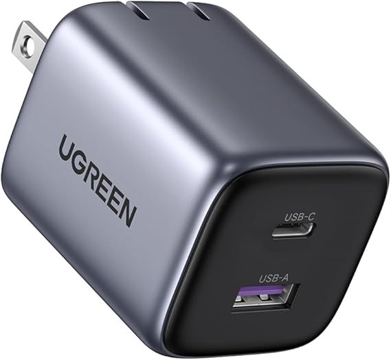 UGREEN 35W PD Charger Type C USB-C + USB-A PD 3.0/PPS Standard Compliant/PSE Technical Standards Compliant Ultra Compact GaNFast II Foldable USB Charger Compatible with iPhone 17/15/14/13/12
