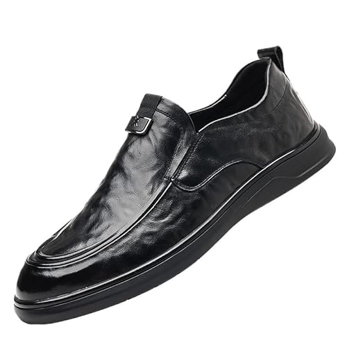 Mens Casual Slip On Shoes Soft Loafers for Men Lightweight Driving Boat Shoe Toe Uniform Dress and Work Shoes Resistant Water Resistant Black