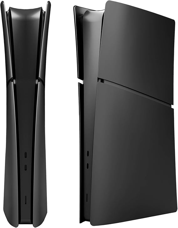Slim Face Plates for PS5 Slim Digital Edition, Replacement Shell Cover Panel Accessories Compatible with PlayStation 5 Console Faceplate Skin (Black)