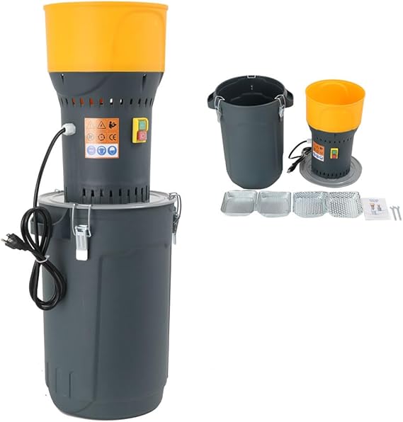 Grain Mill Corn Grinder, 1000w Electric Feed Grinder Mill Dust-Free Dry Cereals Grinder with Detachable Hopper & 5 Sieves for for Wheat Corn Grain Spice Coffee Beans 6.6 Gallons (25L)