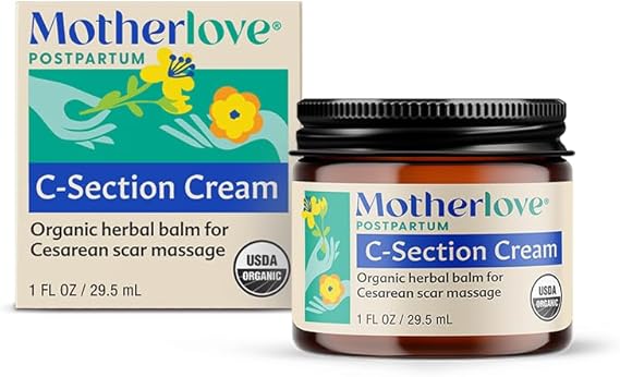 Motherlove C-Section Cream (1oz) Organic Herbal Nourishing Scar CreamSoothes Discomfort While Minimizing Appearance & Reducing Scar Tissue Build-upNon-GMO, Cruelty-Free