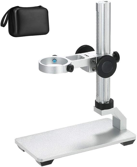 1080P USB Digital Microscope with Metal Stand, 50X-1000X Handheld Microscope Camera with 8 LED Lights Compatible with iPhone/Android/Windows/Mac (Silver)