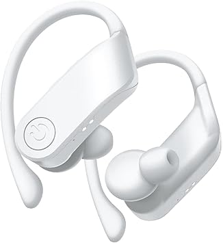 COBY True Wireless Sport Earbuds 15 Hours, Charging Case, Playback Controls, Siri and Google Assistant, Auto Bluetooth 5.3 Pairing, for Gym, Running, Workout - Works with iPhone, Android, iPad White