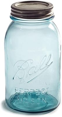 Ball 1440069055 32 Oz CollectorS Edition Aqua Vintage Canning Jar With Lids & Bands 4 Count
