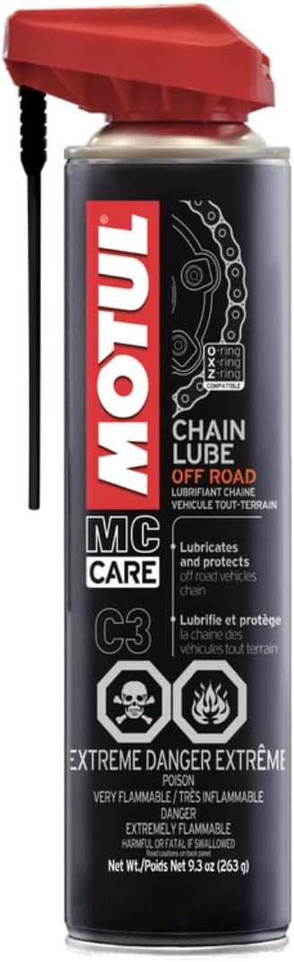 Motul MC Care C3 Off RoadChain Lube Motorcycle Chain Lubricant Spray for Dirt Bikes & ATVs, High Adhesion, Anti-Wear & Mud Resistance, O-Ring Safe, 9.3 oz