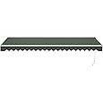 ALEKO Motorized Patio Awning | Automatic Remote Controlled | White Frame | Retractable Crank Home Deck Canopy | Upgraded 2024 | 16x10 | Forest Green