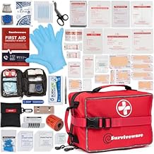 Surviveware 238 Pcs Comprehensive Premium Survival First Aid Kit - Medical Emergency Kit for Travel Camping Gear, Home Essentials & Outdoor Emergencies - Survival Kit